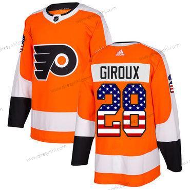 Philadelphia Flyers #28 Claude Giroux Oranžová Domácí dres Autentické USA Flag Sešitý NHL dres – Juniorské