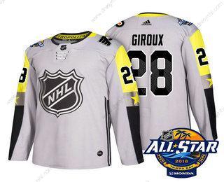 Philadelphia Flyers #28 Claude Giroux Šedá 2018 NHL All-Star Sešitý Hokejový dres – Pánské