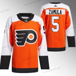 Philadelphia Flyers #5 Egor Zamula 2023-24 Oranžová Sešitý dres – Pánské