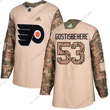 Philadelphia Flyers #53 Shayne Gostisbehere Camo Autentické 2017 Veterans Day Sešitý NHL dres – Juniorské