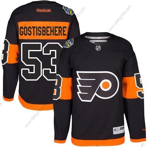 Philadelphia Flyers #53 Shayne Gostisbehere Černá 2017 Stadium Series Sešitý NHL dres – Juniorské