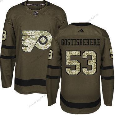 Philadelphia Flyers #53 Shayne Gostisbehere Zelená Salute to Service Sešitý NHL dres – Juniorské