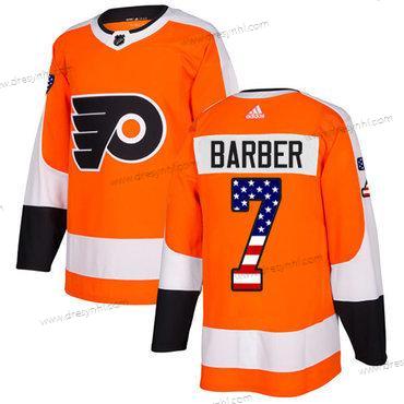 Philadelphia Flyers #7 Bill Barber Oranžová Domácí dres Autentické USA Flag Sešitý NHL dres – Juniorské