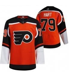 Philadelphia Flyers #79 Carter Hart Oranžová 2021 Obrácený Retro Autentické dres – Pánské