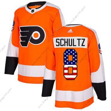 Philadelphia Flyers #8 Dave Schultz Oranžová Domácí dres Autentické USA Flag Sešitý NHL dres – Juniorské