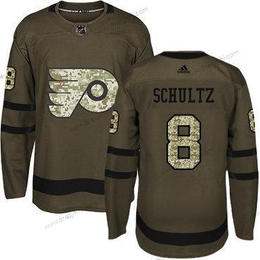 Philadelphia Flyers #8 Dave Schultz Zelená Salute to Service Sešitý NHL dres – Juniorské