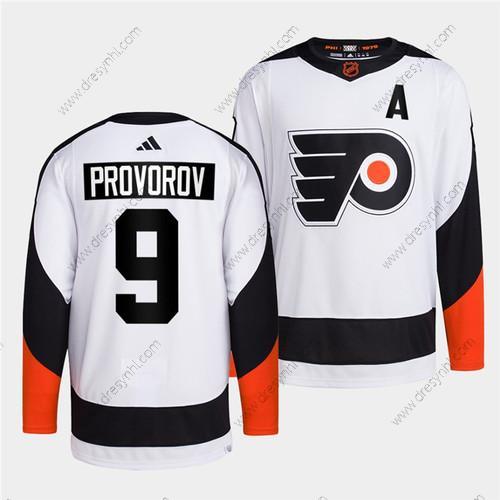 Philadelphia Flyers #9 Ivan Provorov Bílý 2022 Obrácený Retro Sešitý dres – Pánské