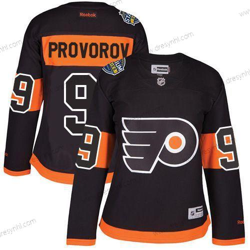 Philadelphia Flyers #9 Ivan Provorov Černá 2017 Stadium Series Sešitý NHL dres – Dámské