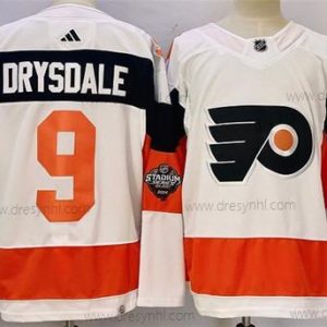 Philadelphia Flyers #9 Jamie Drysdale Bílý 2024 Stadium Series Sešitý dres – Pánské