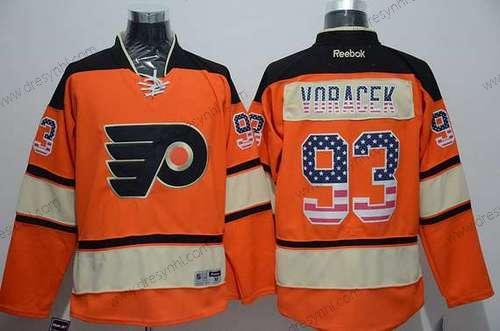 Philadelphia Flyers #93 Jakub Voracek Reebok Oranžová Náhradní NHL USA Flag dres – Pánské