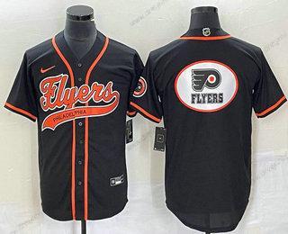 Philadelphia Flyers Černá Tým Big Logo Cool Base Sešitý Baseball dres – Pánské