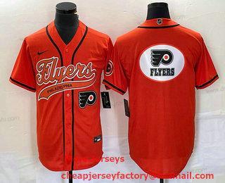 Philadelphia Flyers Oranžová Tým Big Logo Cool Base Sešitý Baseball dres – Pánské