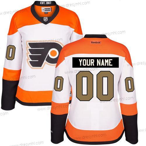 Philadelphia Flyers Personalizované Bílý Třetí dres 50Th Zlato Sešitý NHL Reebok Hokejový dres – Dámské