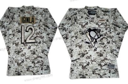 Pittsburgh Penguins #12 Jarome Iginla Bílý Camo dres – Dětské