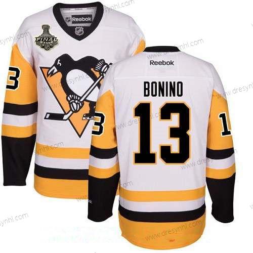 Pittsburgh Penguins #13 Nick Bonino Bílý Třetí dres 2017 Stanley Cup Finals Patch Sešitý NHL Reebok Hokejový dres – Pánské