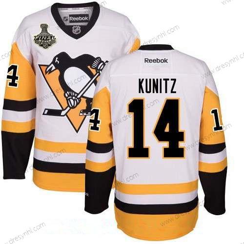 Pittsburgh Penguins #14 Chris Kunitz Bílý Třetí dres 2017 Stanley Cup Finals Patch Sešitý NHL Reebok Hokejový dres – Pánské