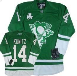 Pittsburgh Penguins #14 Chris Kunitz St. Patrick’S Day Zelená dres – Pánské