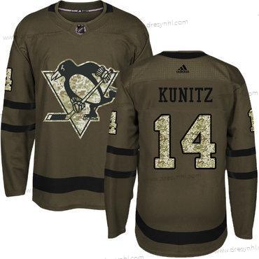 Pittsburgh Penguins #14 Chris Kunitz Zelená Salute to Service Sešitý NHL dres – Juniorské