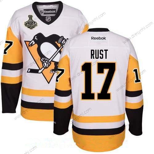 Pittsburgh Penguins #17 Bryan Rust Bílý Třetí dres 2017 Stanley Cup Finals Patch Sešitý NHL Reebok Hokejový dres – Pánské