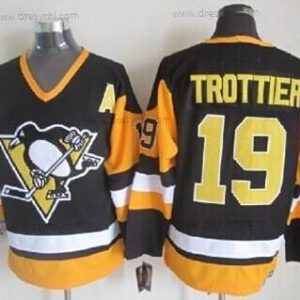 Pittsburgh Penguins #19 Bryan Trottier Černá Retro CCM dres – Pánské