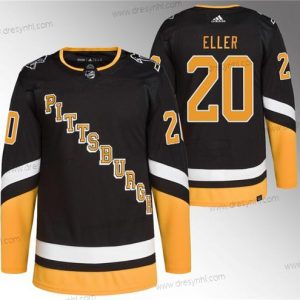 Pittsburgh Penguins #20 Lars Eller Černá Sešitý dres – Pánské