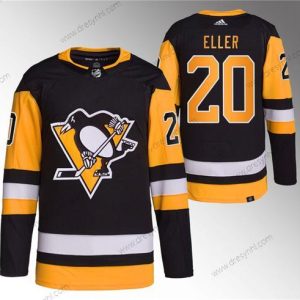 Pittsburgh Penguins #20 Lars Eller Černá Sešitý dres1 – Pánské