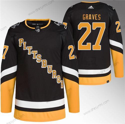 Pittsburgh Penguins #27 Ryan Graves Černá 2021-22 Náhradní Primegreen Sešitý dres – Pánské