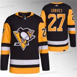 Pittsburgh Penguins #27 Ryan Graves Černá Sešitý dres – Pánské