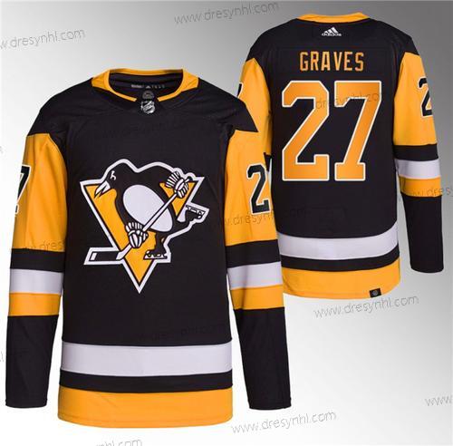 Pittsburgh Penguins #27 Ryan Graves Černá Sešitý dres – Pánské