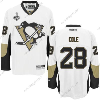 Pittsburgh Penguins #28 Ian Cole Bílý Road 2017 Stanley Cup NHL Finals Patch dres – Pánské