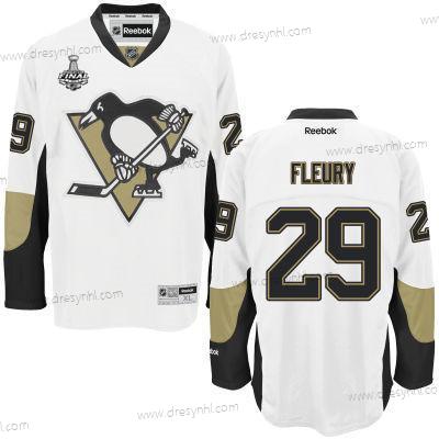 Pittsburgh Penguins #29 Marc-Andre Fleury Bílý Road 2017 Stanley Cup NHL Finals Patch dres – Pánské