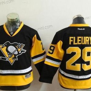 Pittsburgh Penguins #29 Marc-Andre Fleury Černá Třetí dres Reebok Hokejový dres – Juniorské