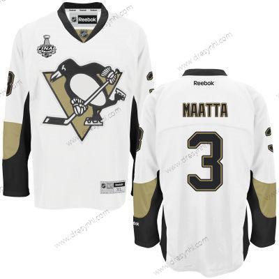 Pittsburgh Penguins #3 Olli Maatta Bílý Road 2017 Stanley Cup NHL Finals Patch dres – Pánské