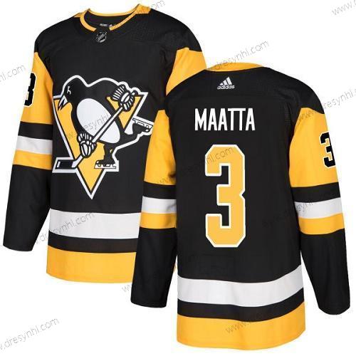 Pittsburgh Penguins #3 Olli Maatta Černá Domácí dres Autentické Sešitý NHL dres – Juniorské