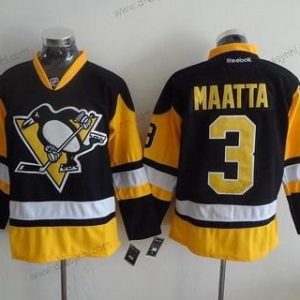 Pittsburgh Penguins #3 Olli Maatta Černá Třetí dres Náhradní Hokejový Reebok dres – Pánské