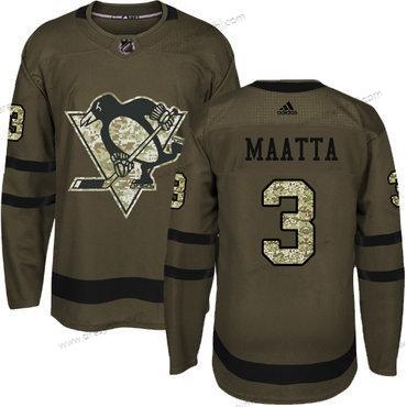 Pittsburgh Penguins #3 Olli Maatta Zelená Salute to Service Sešitý NHL dres – Juniorské