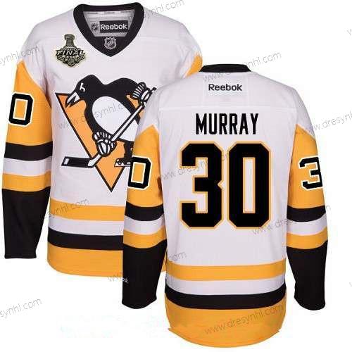 Pittsburgh Penguins #30 Matt Murray Bílý Třetí dres 2017 Stanley Cup Finals Patch Sešitý NHL Reebok Hokejový dres – Pánské