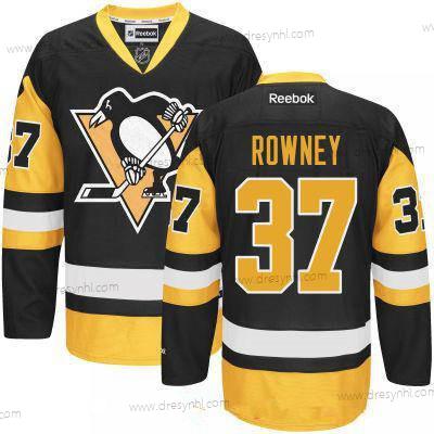 Pittsburgh Penguins #37 Carter Rowney Černá Třetí dres Sešitý NHL Reebok Hokejový dres – Pánské