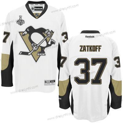 Pittsburgh Penguins #37 Jeff Zatkoff Bílý Road 2017 Stanley Cup NHL Finals Patch dres – Pánské