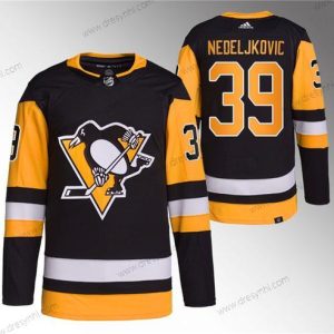 Pittsburgh Penguins #39 Alex Nedeljkovic Černá Sešitý dres – Pánské