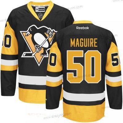 Pittsburgh Penguins #50 Sean Maguire Černá Třetí dres Sešitý NHL Reebok Hokejový dres – Pánské