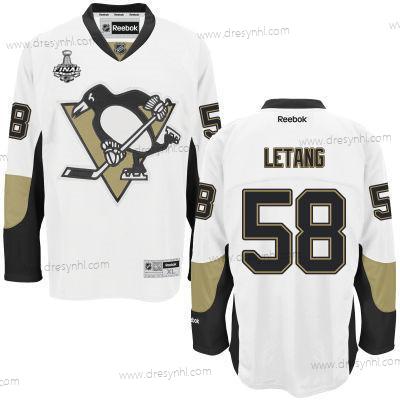 Pittsburgh Penguins #58 Kris Letang Bílý Road 2017 Stanley Cup NHL Finals Patch dres – Pánské