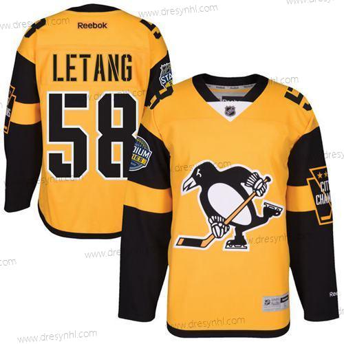 Pittsburgh Penguins #58 Kris Letang Černá 2017 Stadium Series Sešitý NHL dres – Pánské