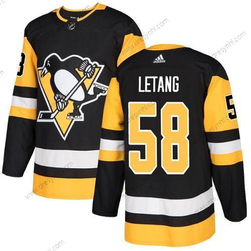 Pittsburgh Penguins #58 Kris Letang Černá Domácí dres Autentické Sešitý NHL dres – Juniorské