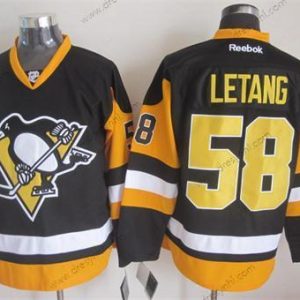 Pittsburgh Penguins #58 Kris Letang Černá Třetí dres dres – Pánské