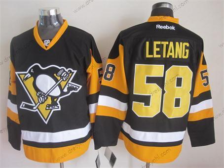 Pittsburgh Penguins #58 Kris Letang Černá Třetí dres dres – Pánské