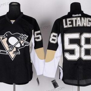 Pittsburgh Penguins #58 Kris Letang Černá dres – Pánské