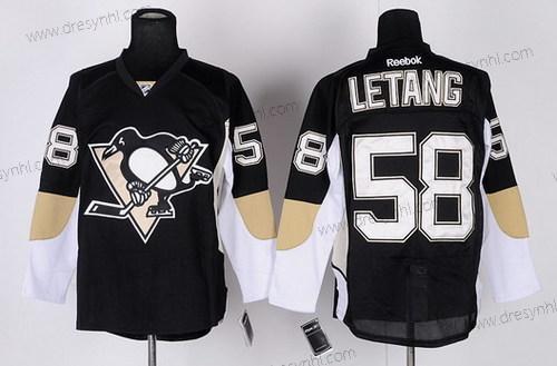 Pittsburgh Penguins #58 Kris Letang Černá dres – Pánské