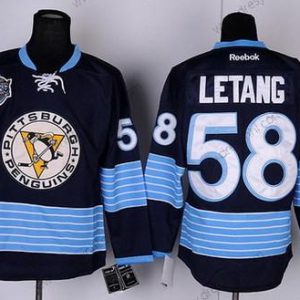 Pittsburgh Penguins #58 Kris Letang Námořnictvo Modrý Třetí dres dres – Dětské