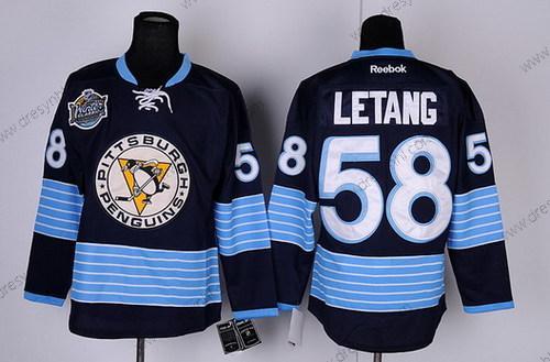 Pittsburgh Penguins #58 Kris Letang Námořnictvo Modrý Třetí dres dres – Dětské